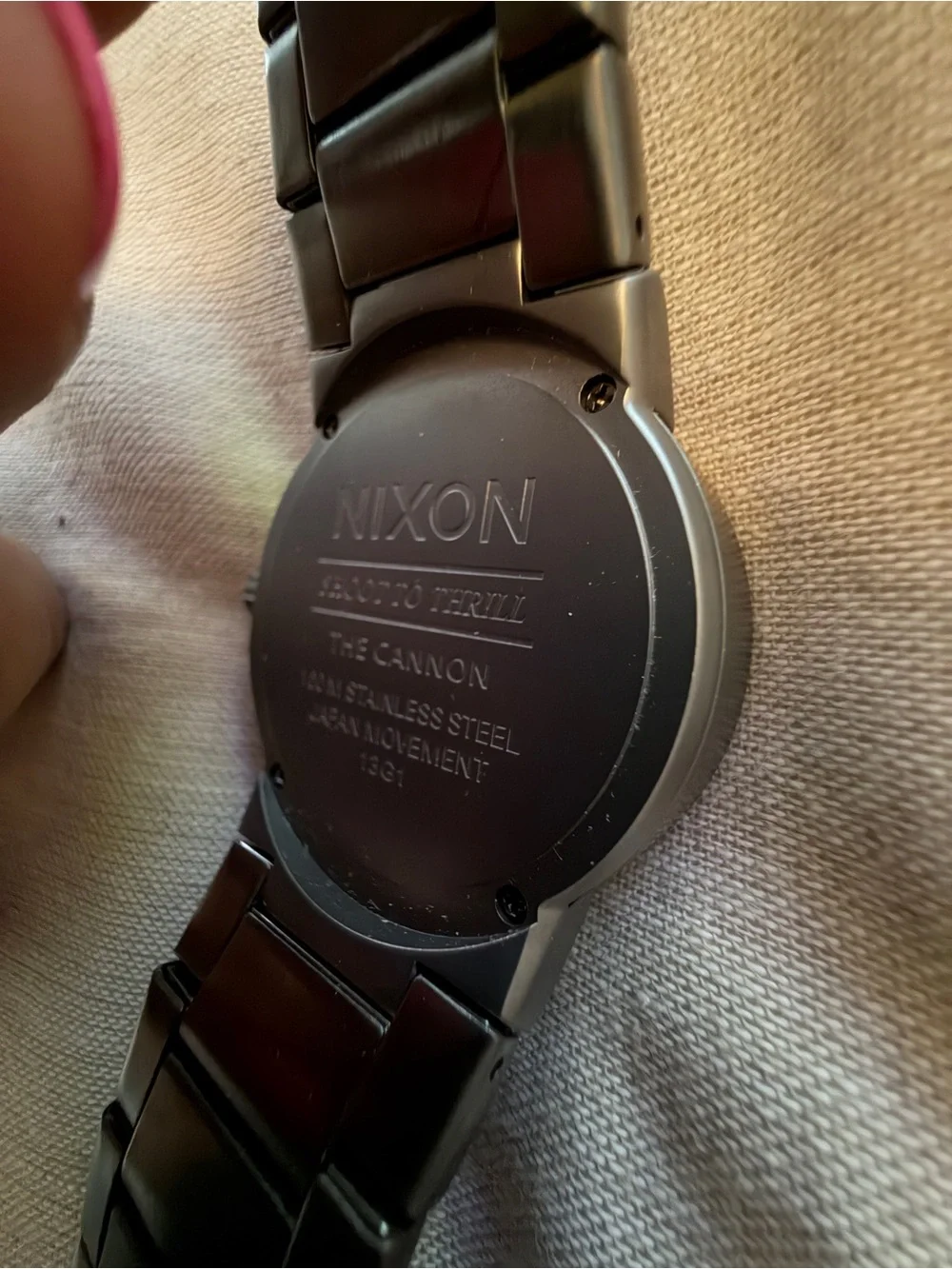 Nixon Black Dial Stainless Steel Watch - Gray Bracelet